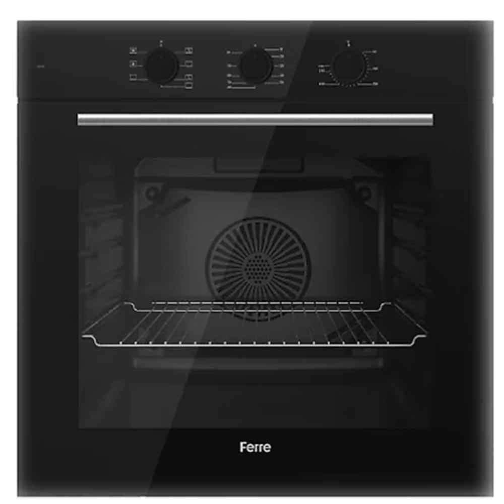 Ferre QBL62CS Siyah Ankastre Fırın (0-7 Fonksiyon)