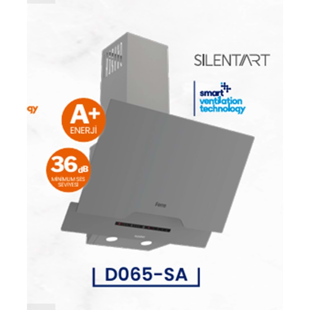 ferre D065- SA Silent Art 60 Cm Gri Davlumbaz