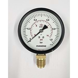 100-1 Bar Pakkens Monometre Alt Çıkış