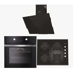 Vinola Siyah Cam Digital Ankastre Set