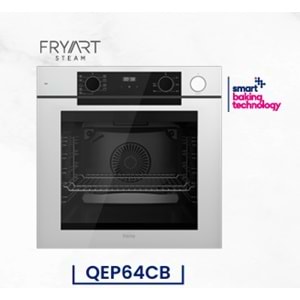 Ferre QEP64CB Beyaz Cam Buharlı Ankastre Fırın (0-9 fonksiyon)