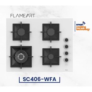 Ferre SC406-WFA Beyaz Flame Art 65 Cm Ankastre Ocak