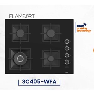 Ferre SC405-WFA Siyah Flamf Art 65 Cm Ankastre Ocak