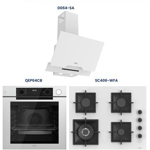 Ferre Artline Serisi Beyaz Ankastre Set (10 Fonksiyonlu Fırın)QEP64CB-SC406-D064-SA
