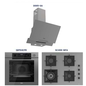 Ferre Artline Gri Ankastre Set (9 Fonksiyonlu Fırın) QEP64CPR- SC408-D065