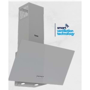 Ferre D088 60 Cm Açılı Tek Camlı Gri Davlumbaz