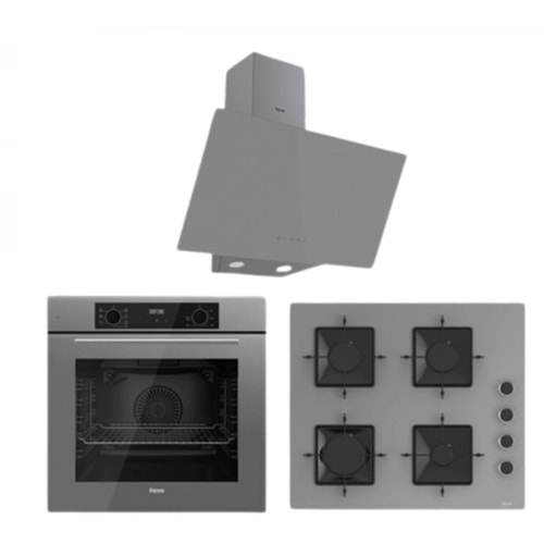 Ferre Ankastre Gri set (9 Fonksiyonlu Fırın)D079 -SS208-XE63CPR