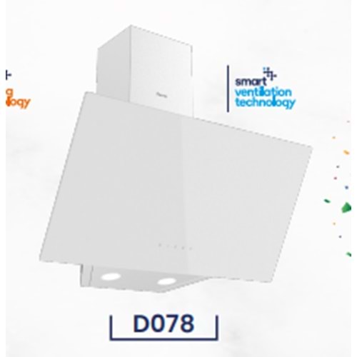 Ferre DO64 Çift Camlı Girintili Dokunmatik 60cm Beyaz Davlumbaz