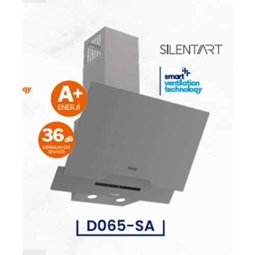ferre D065- SA Silent Art 60 Cm Gri Davlumbaz