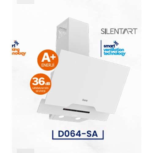 Ferre D064-SA Silent Art 60 Cm Beyaz Davlumbaz