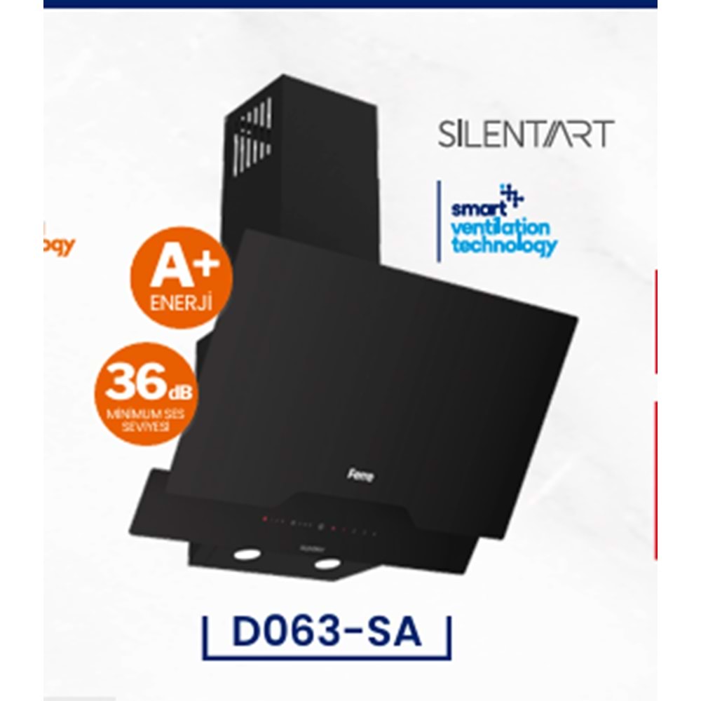 ferre D063-SA Silent Art 60 Cm Siyah Davlumbaz